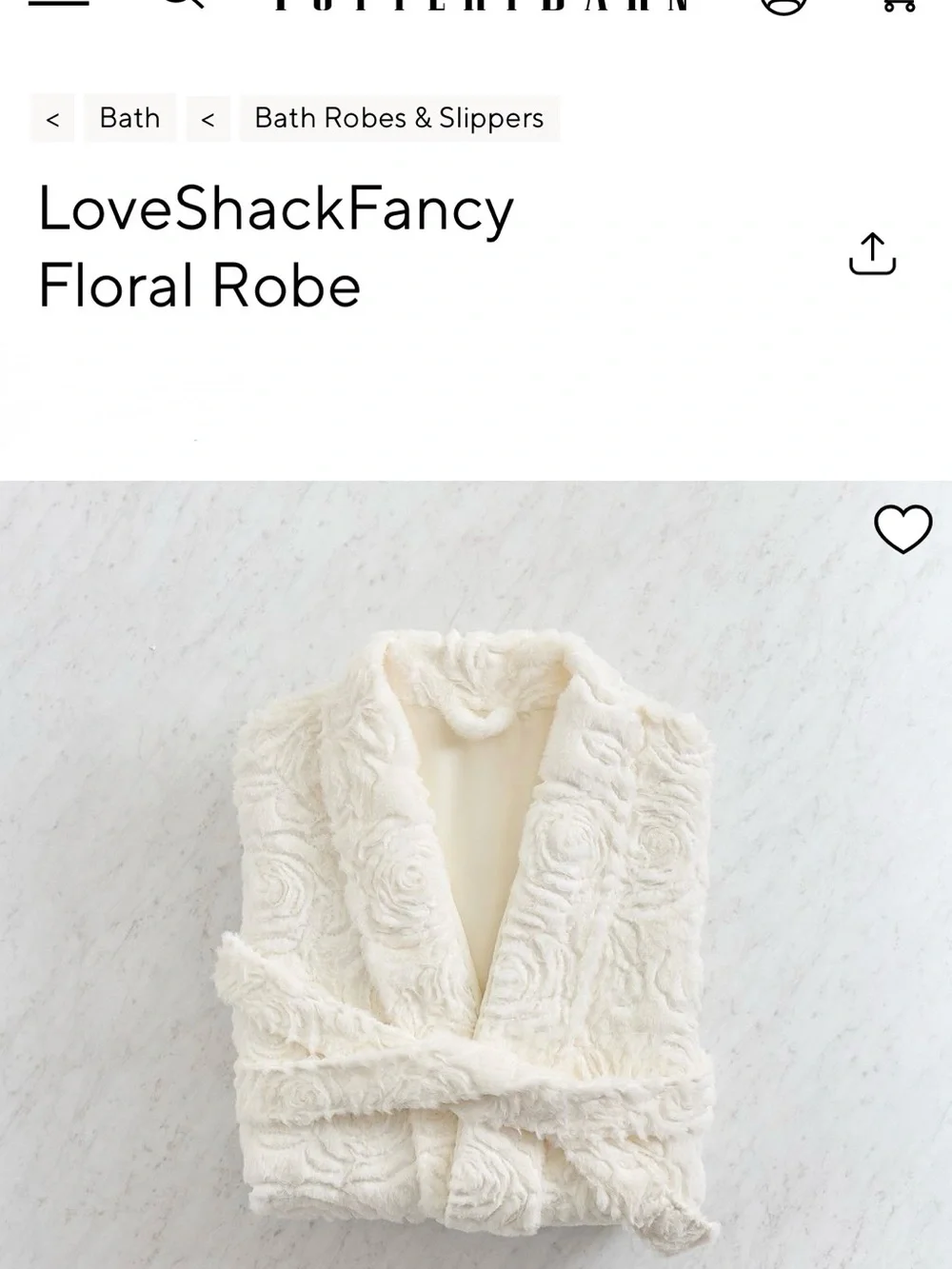 LoveShackFancy Cream Floral Textured Robe
